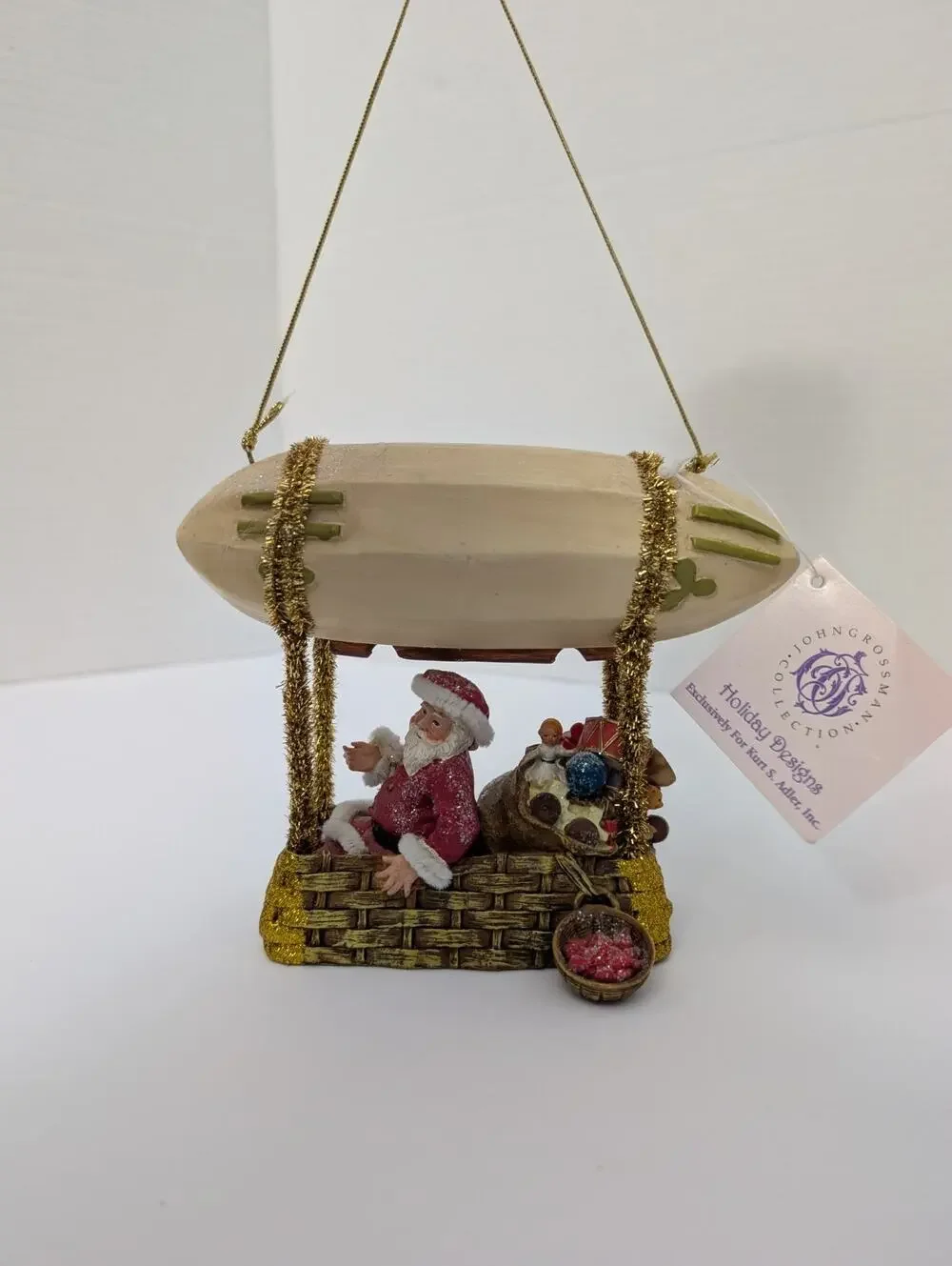 John Grossman Collection Santa Zeppelin Airship Ornament Kurt S. Adler NEW TAGS